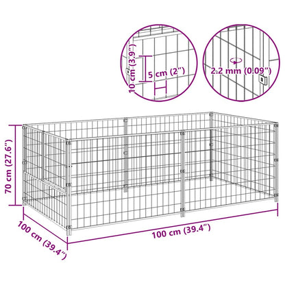 Hundezwinger N 200X100X70 Cm Stahl