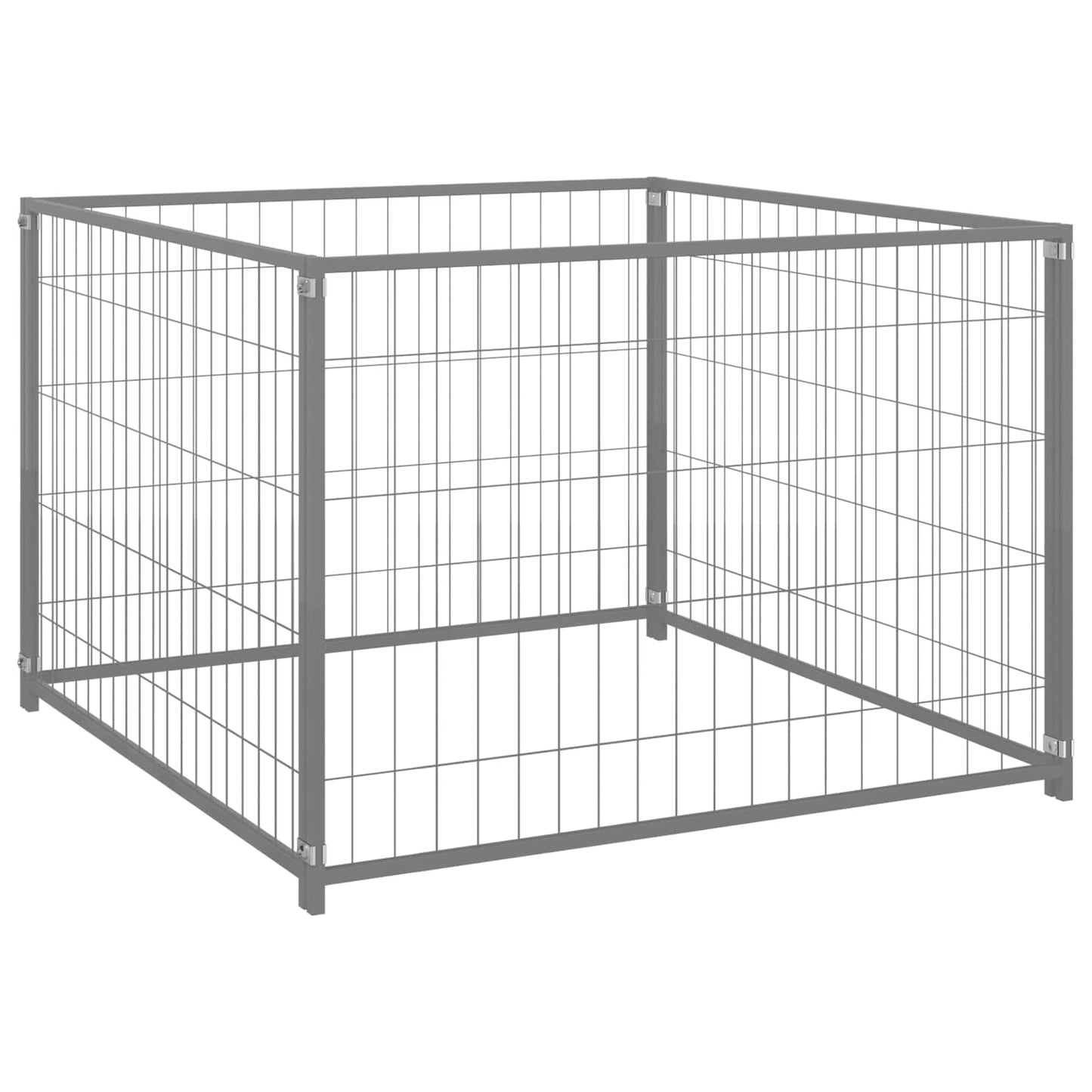 Hundezwinger Silbern 300X100X70 Cm Stahl Anthrazit Und Weiß