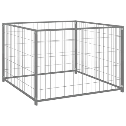 Hundezwinger Silbern 300X100X70 Cm Stahl Anthrazit Und Weiß