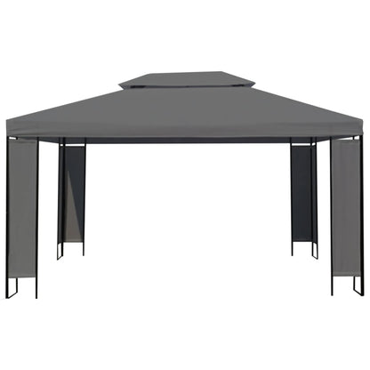 Pavillon Mit Led-Lichterkette Anthrazit 3X4 M