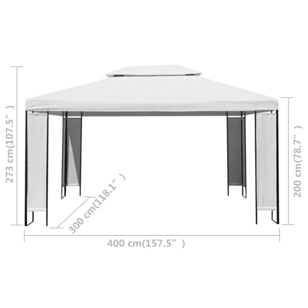 Pavillon Mit Led-Lichterkette 3X4 M
