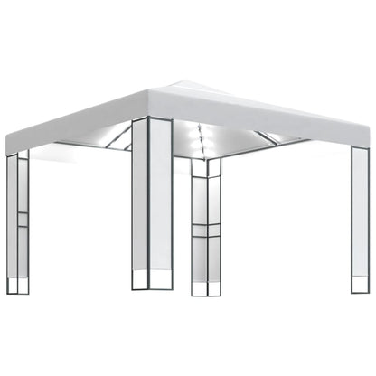 Pavillon Mit Doppeldach & Led-Lichterkette 3X3 M