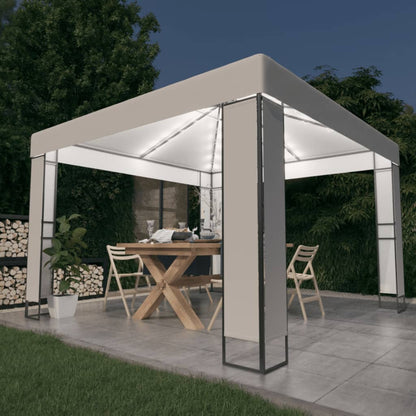 Pavillon Mit Doppeldach & Led-Lichterkette 3X3 M