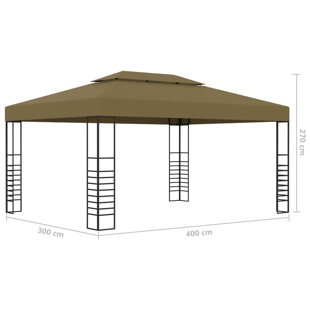 Pavillon Mit Led-Lichterkette 3X4 M