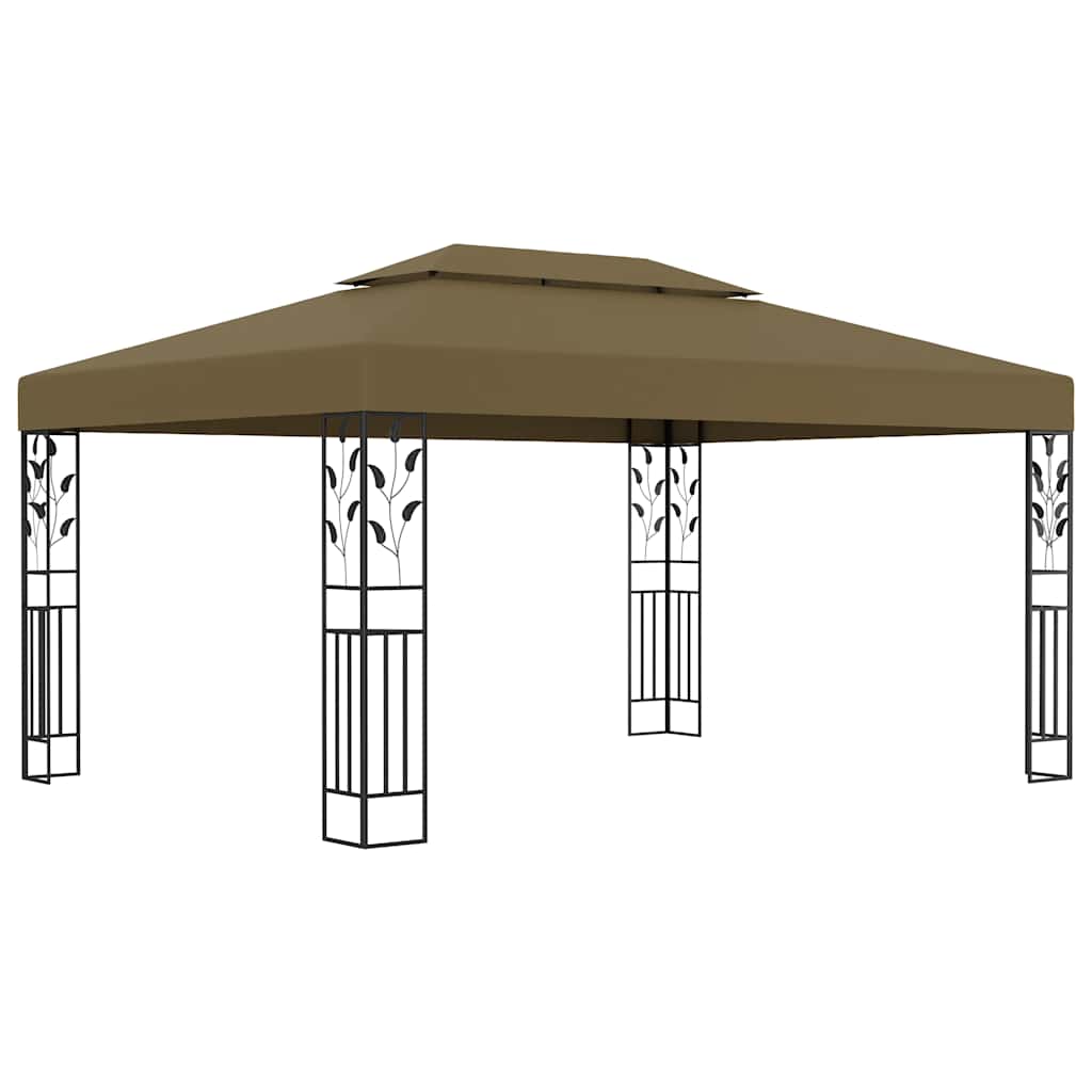 Pavillon Mit Doppeldach & Led-Lichterkette 3X4 M