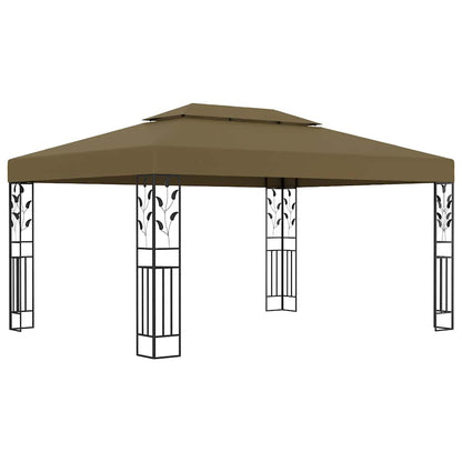 Pavillon Mit Doppeldach & Led-Lichterkette 3X4 M