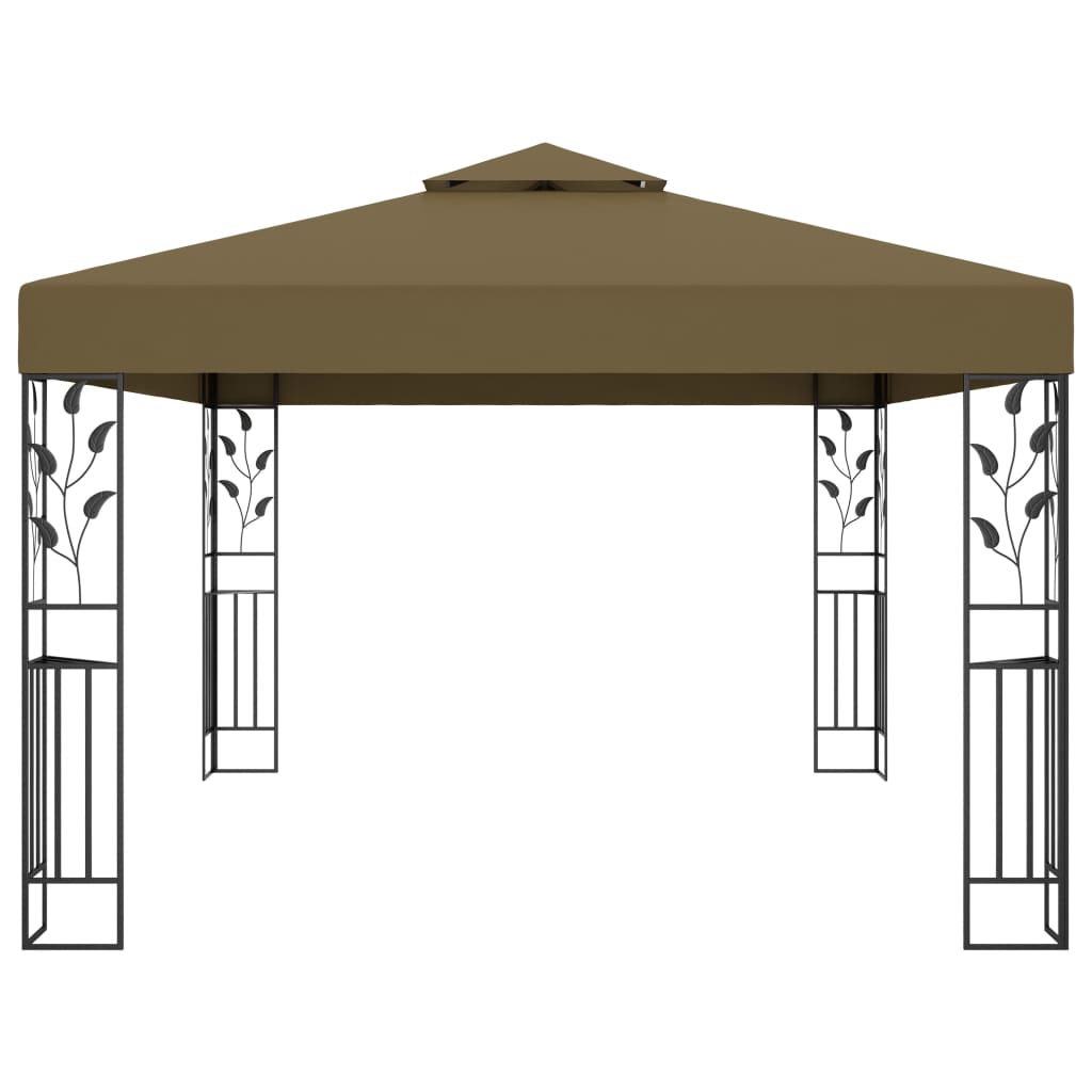 Pavillon Mit Doppeldach & Led-Lichterkette 3X4 M