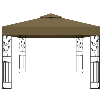Pavillon Mit Doppeldach & Led-Lichterkette 3X4 M
