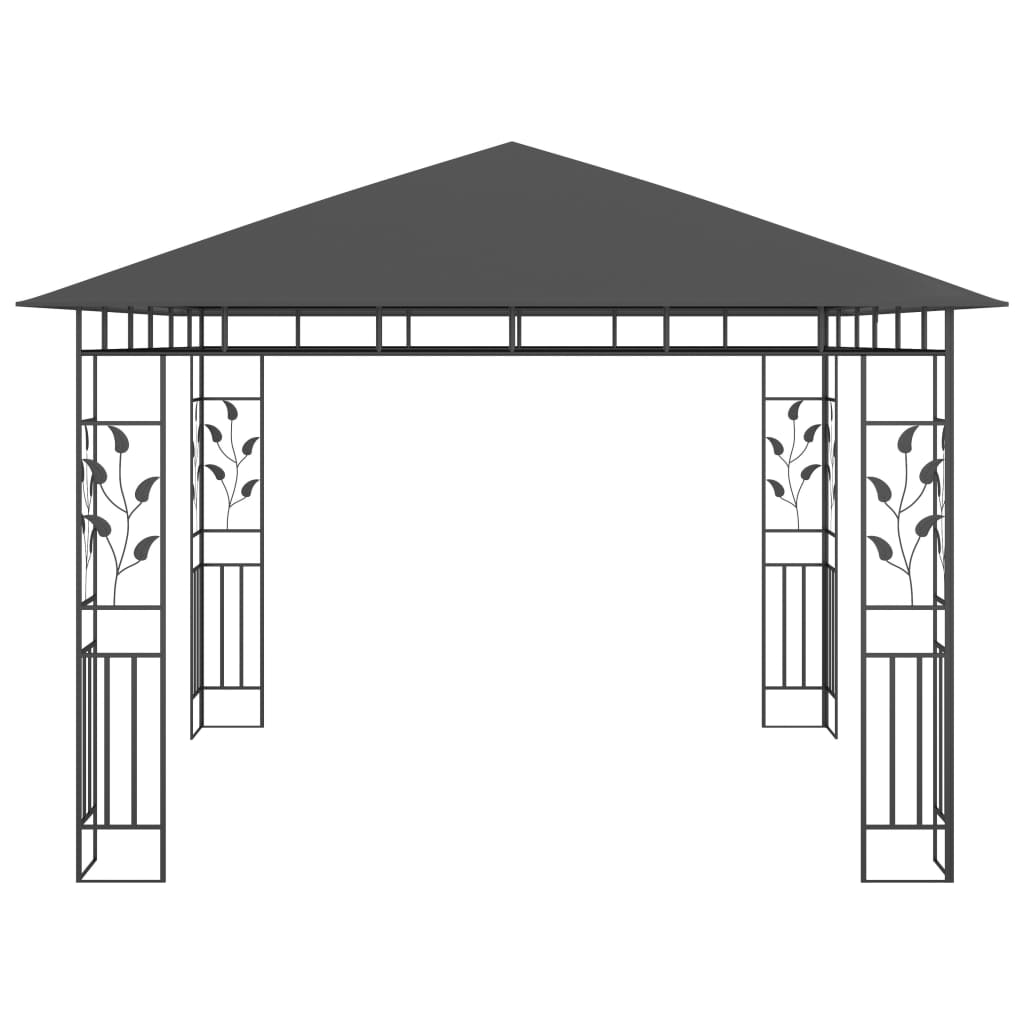Pavillon Mit Moskitonetz & Led-Lichterkette 3X3X2,73M