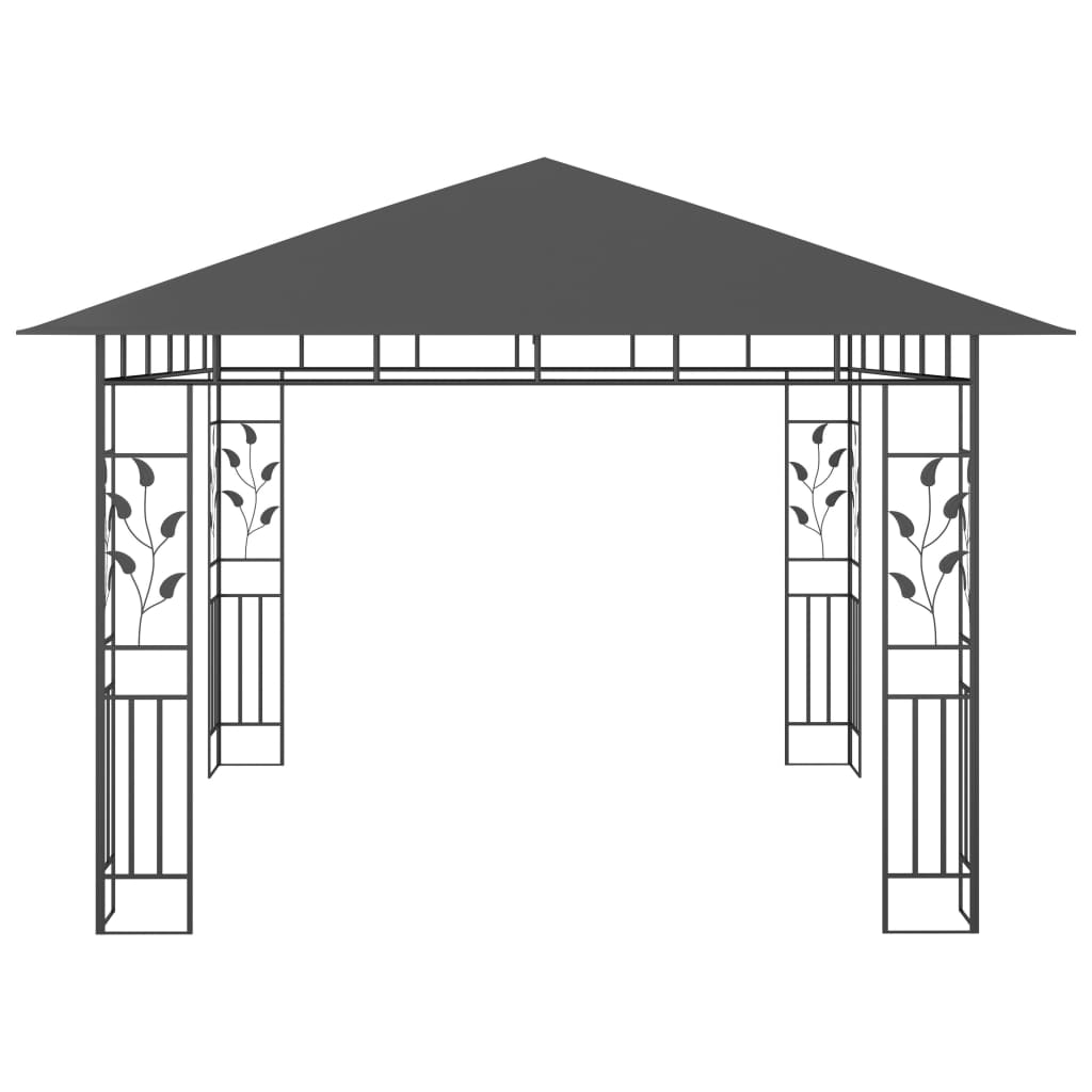 Pavillon Mit Moskitonetz & Led-Lichterkette 3X3X2,73M