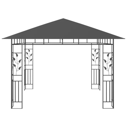 Pavillon Mit Moskitonetz & Led-Lichterkette 3X3X2,73M
