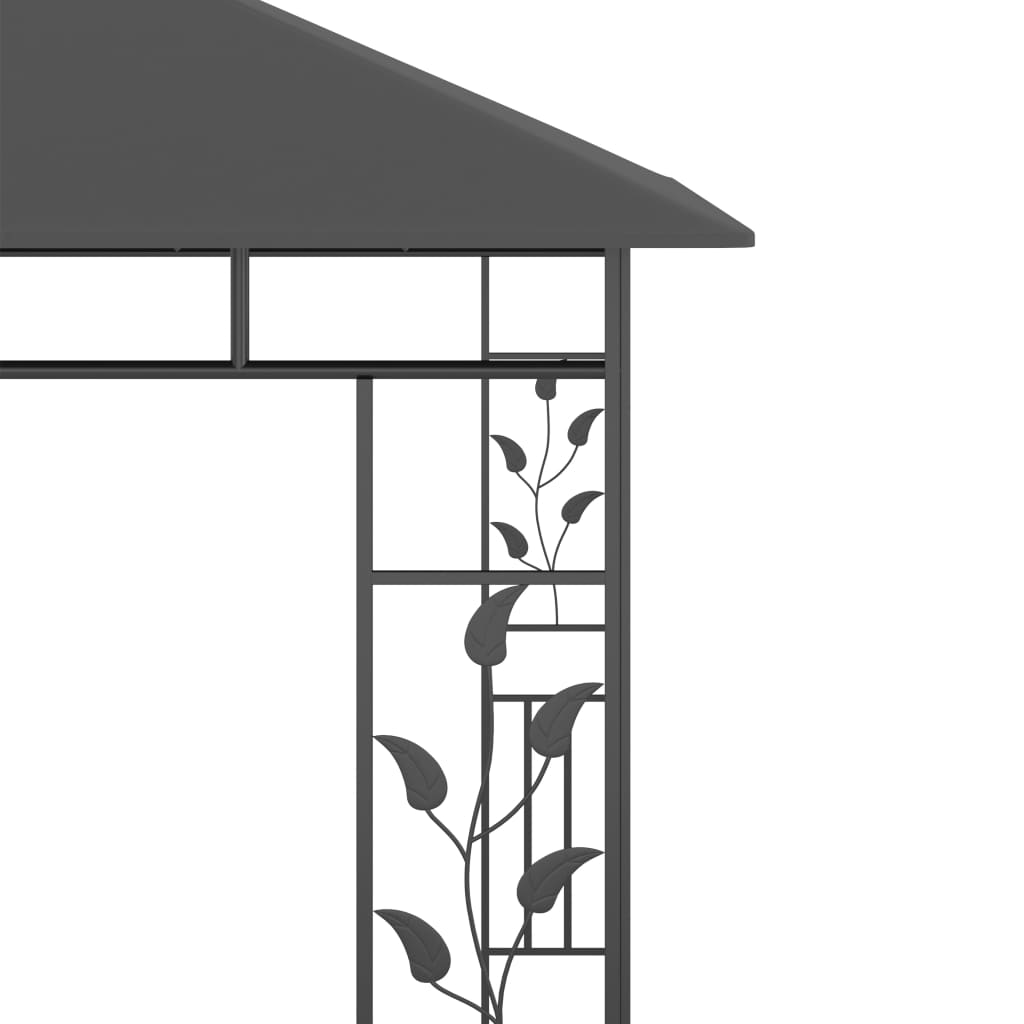 Pavillon Mit Moskitonetz & Led-Lichterkette 3X3X2,73M