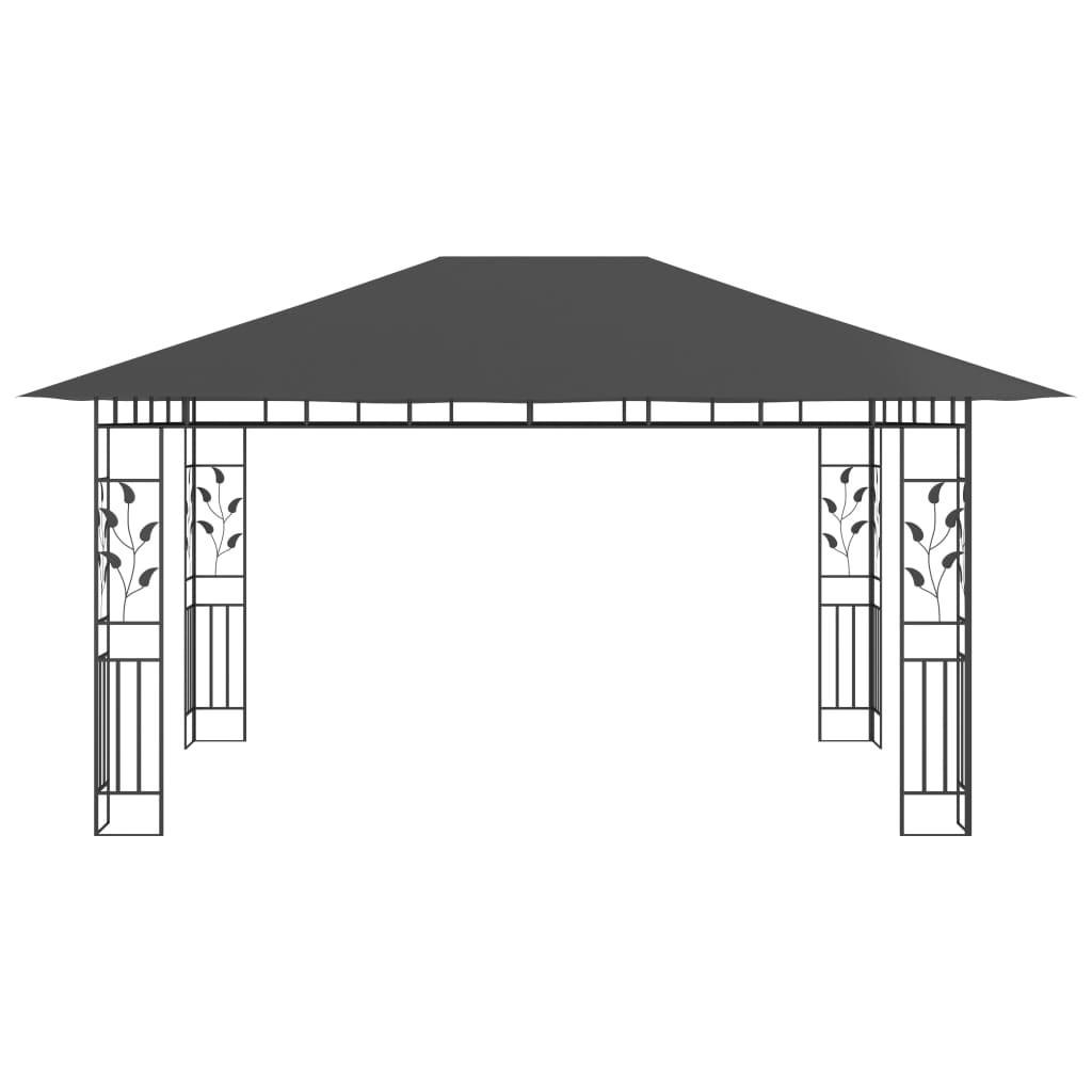 Pavillon Mit Moskitonetz & Led-Lichterkette 4X3X2,73M