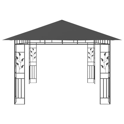 Pavillon Mit Moskitonetz & Led-Lichterkette 4X3X2,73M