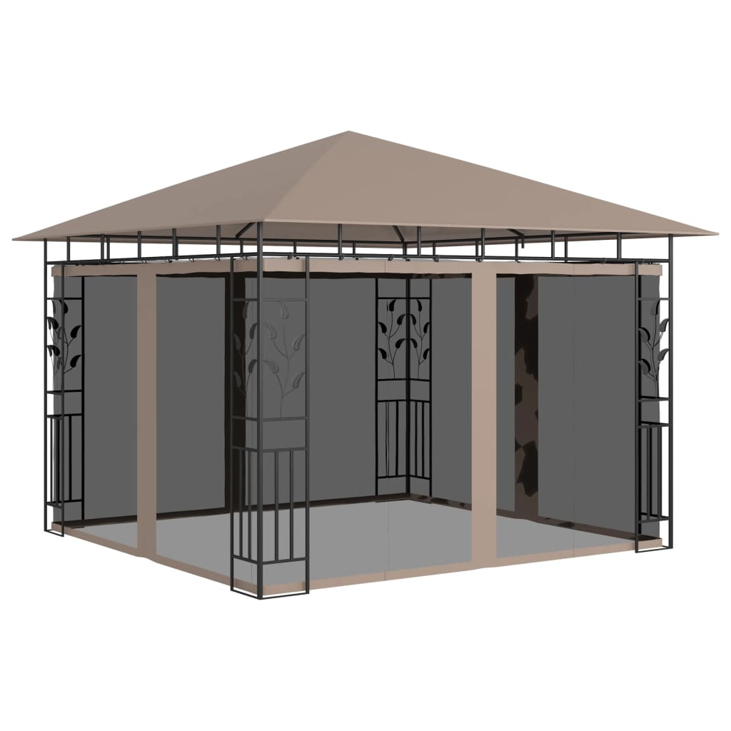 Pavillon Mit Moskitonetz & Led-Lichterkette 3X3X2,73 M