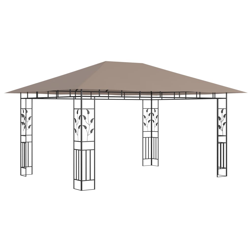 Pavillon Mit Moskitonetz & Led-Lichterkette 4X3X2,73 M