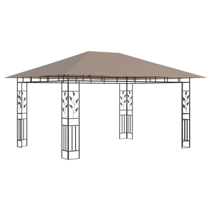 Pavillon Mit Moskitonetz & Led-Lichterkette 4X3X2,73 M