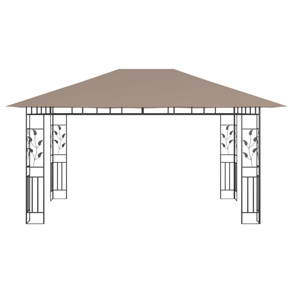 Pavillon Mit Moskitonetz & Led-Lichterkette 4X3X2,73 M