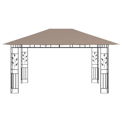 Pavillon Mit Moskitonetz & Led-Lichterkette 4X3X2,73 M