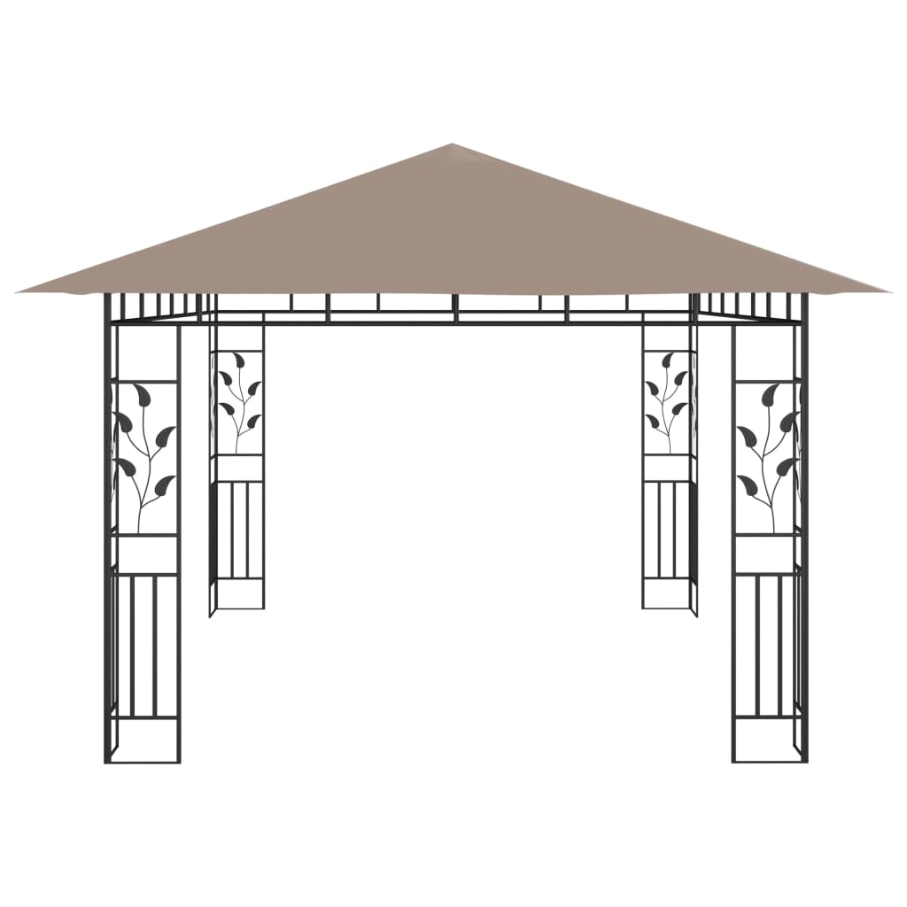 Pavillon Mit Moskitonetz & Led-Lichterkette 4X3X2,73 M