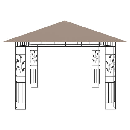 Pavillon Mit Moskitonetz & Led-Lichterkette 4X3X2,73 M