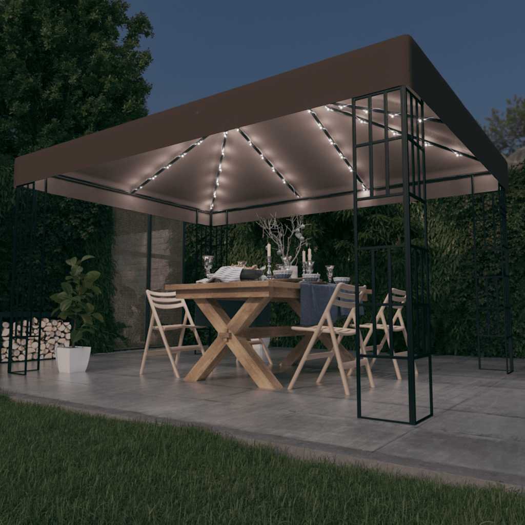 Pavillon Mit Led-Lichterkette 4X3 M