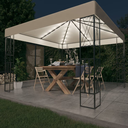 Pavillon Mit Led-Lichterkette 3X4 M Stoff
