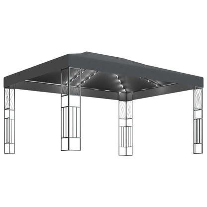 Pavillon Mit Led-Lichterkette 3X4 M Stoff