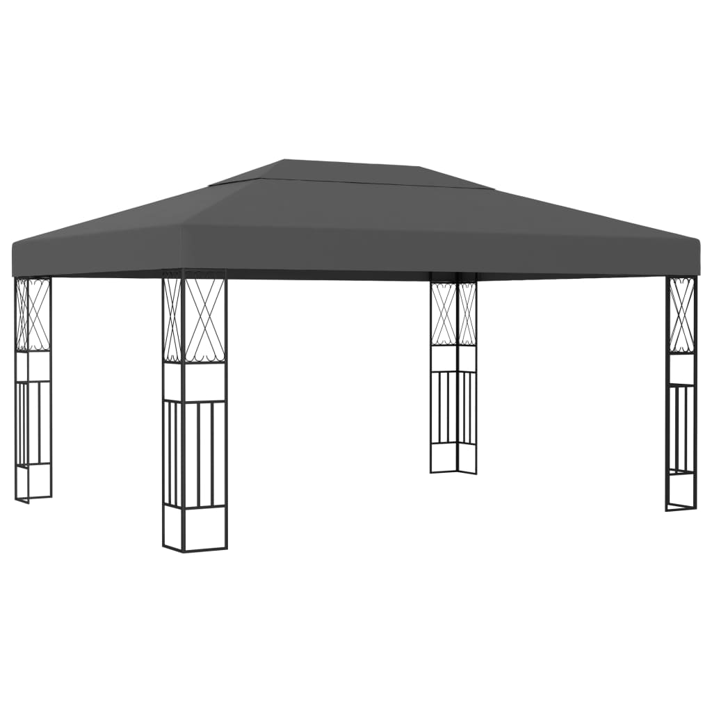Pavillon Mit Led-Lichterkette 3X4 M Stoff