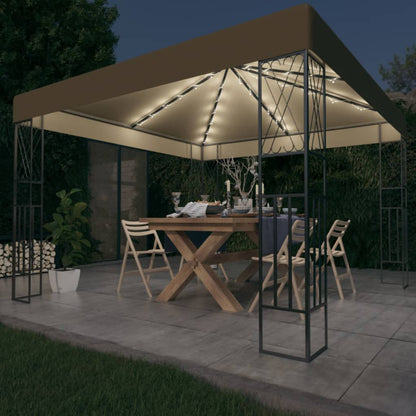 Pavillon Mit Led-Lichterkette 3X4 M Stoff