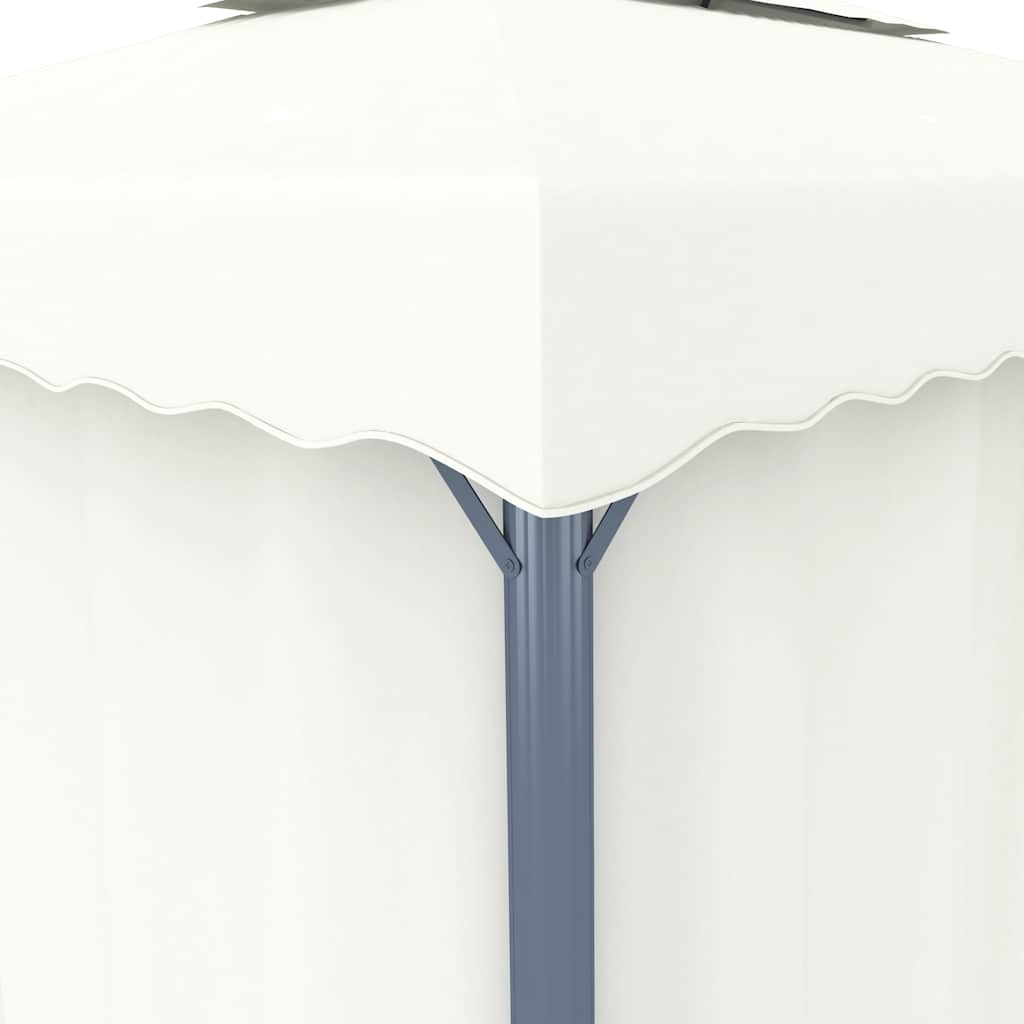 Pavillon Mit Vorhängen & Led-Lichterkette 3X3 M Weiß
