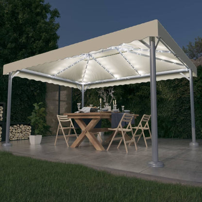 Pavillon Mit Led-Lichterkette 400X300 Cm Aluminium
