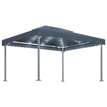 Pavillon Mit Led-Lichterkette 400X300 Cm Aluminium