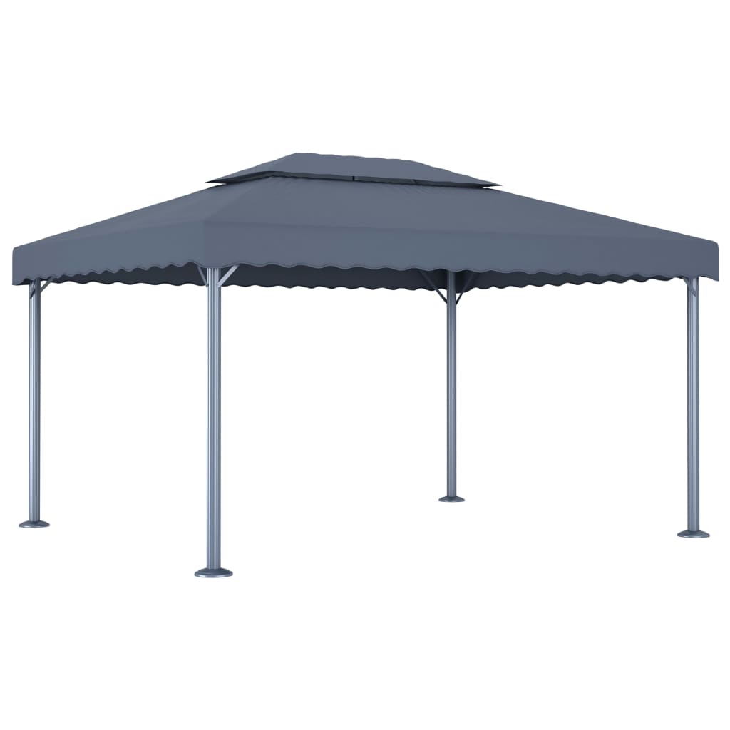Pavillon Mit Led-Lichterkette 400X300 Cm Aluminium