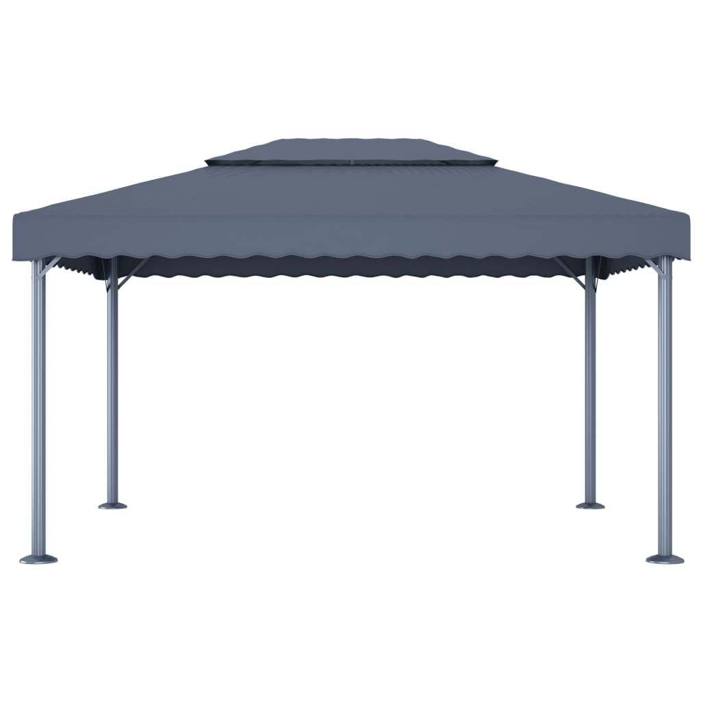 Pavillon Mit Led-Lichterkette 400X300 Cm Aluminium