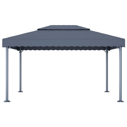 Pavillon Mit Led-Lichterkette 400X300 Cm Aluminium