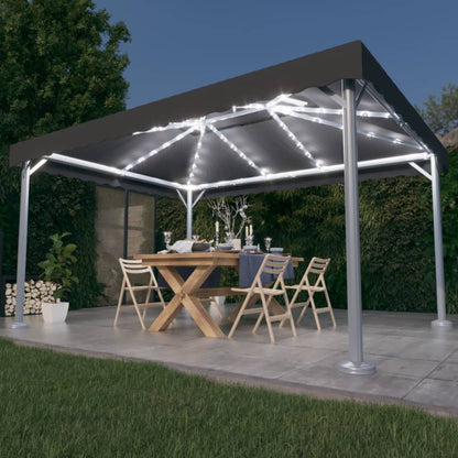 Pavillon Mit Led-Lichterkette 400X300 Cm Aluminium