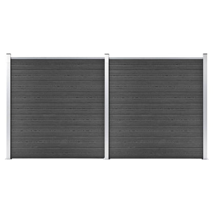 Zaunelement Wpc 175X186 Cm Schwarz