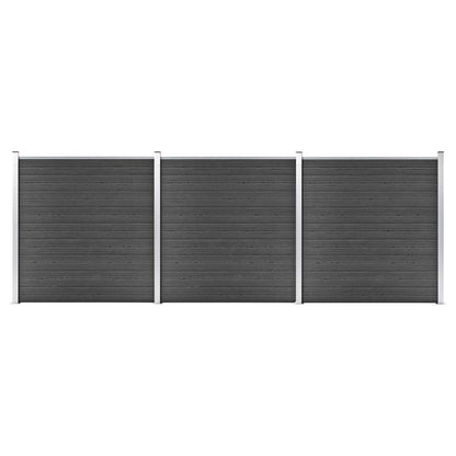 Zaunelement Set Wpc 526X186 Cm Schwarz