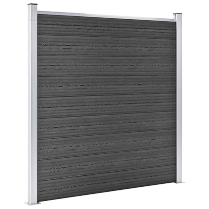 Zaunelement Set Wpc 526X186 Cm Schwarz