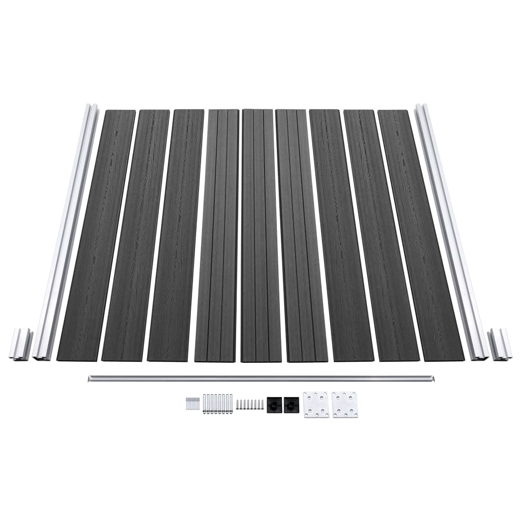 Zaunelement Set Wpc 526X186 Cm Schwarz