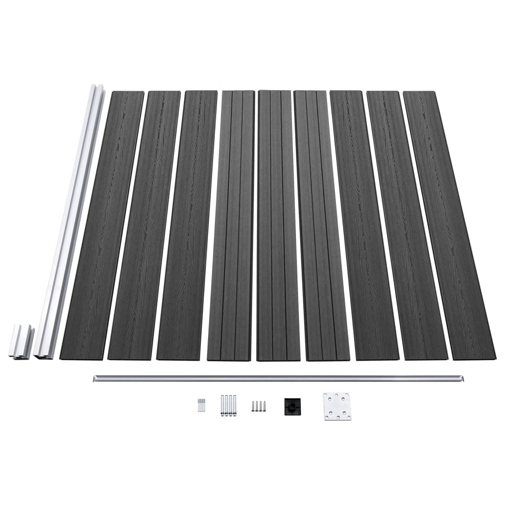Zaunelement Set Wpc 526X186 Cm Schwarz
