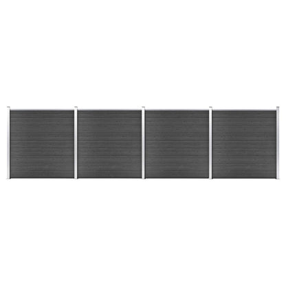 Zaunelement Wpc 175X186 Cm Schwarz