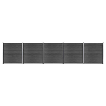 Zaunelement Set Wpc 872X186 Cm Schwarz