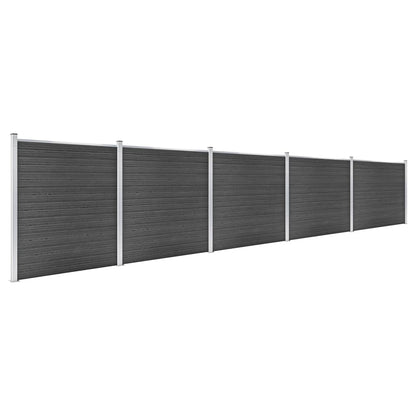 Zaunelement Set Wpc 872X186 Cm Schwarz