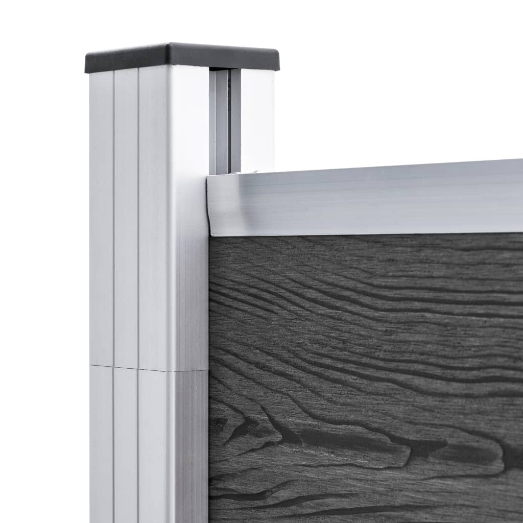 Zaunelement Set Wpc 872X186 Cm Schwarz