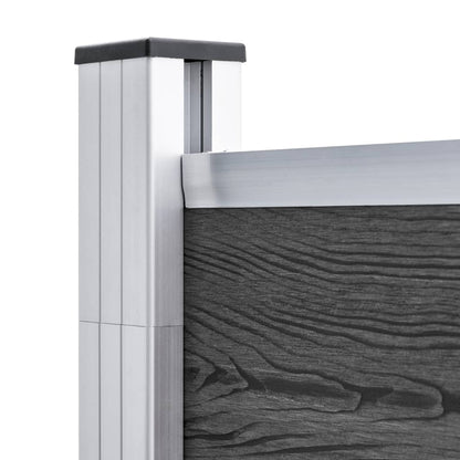 Zaunelement Set Wpc 872X186 Cm Schwarz