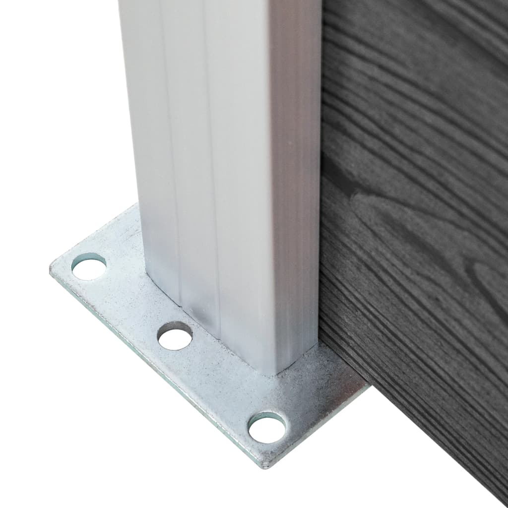 Zaunelement Set Wpc 872X186 Cm Schwarz