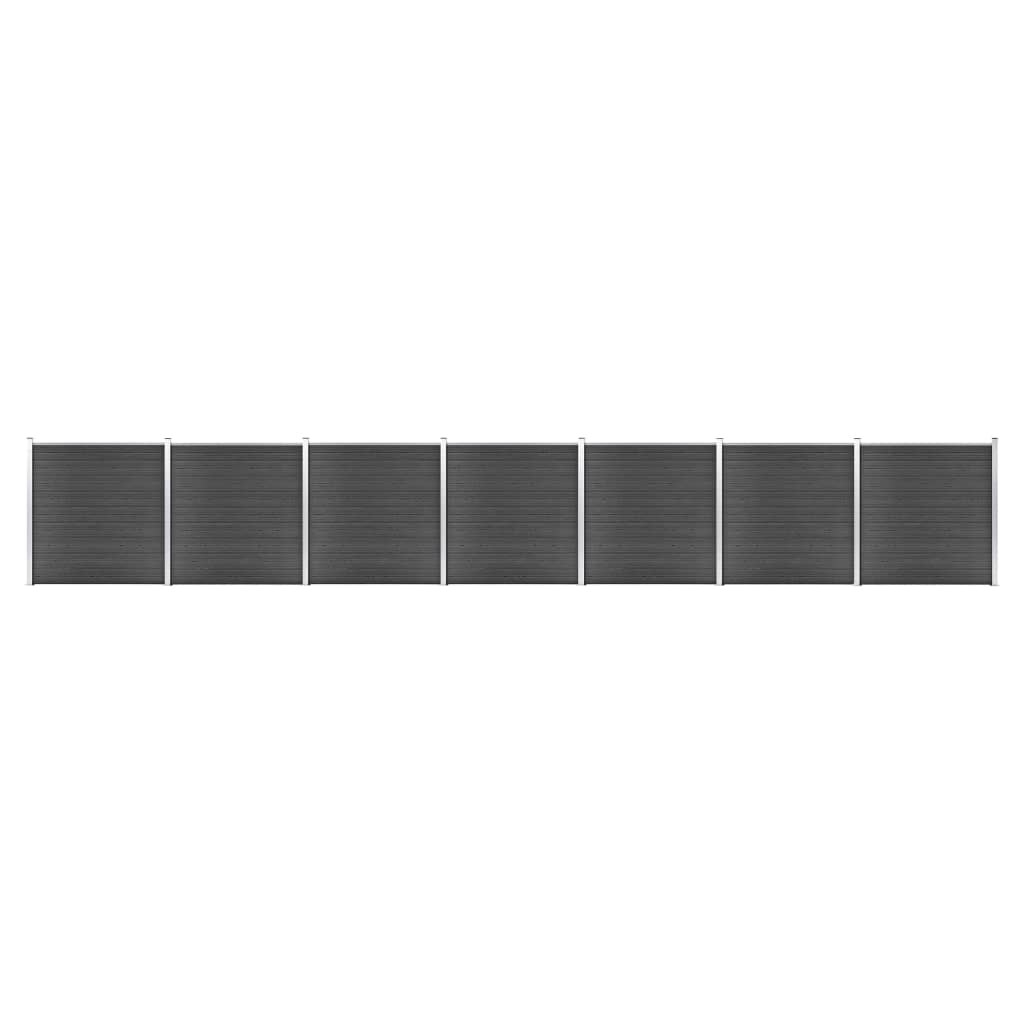 Zaunelement Wpc 175X186 Cm Schwarz