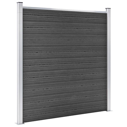 Zaunelement Set Wpc 1391X186 Cm Schwarz